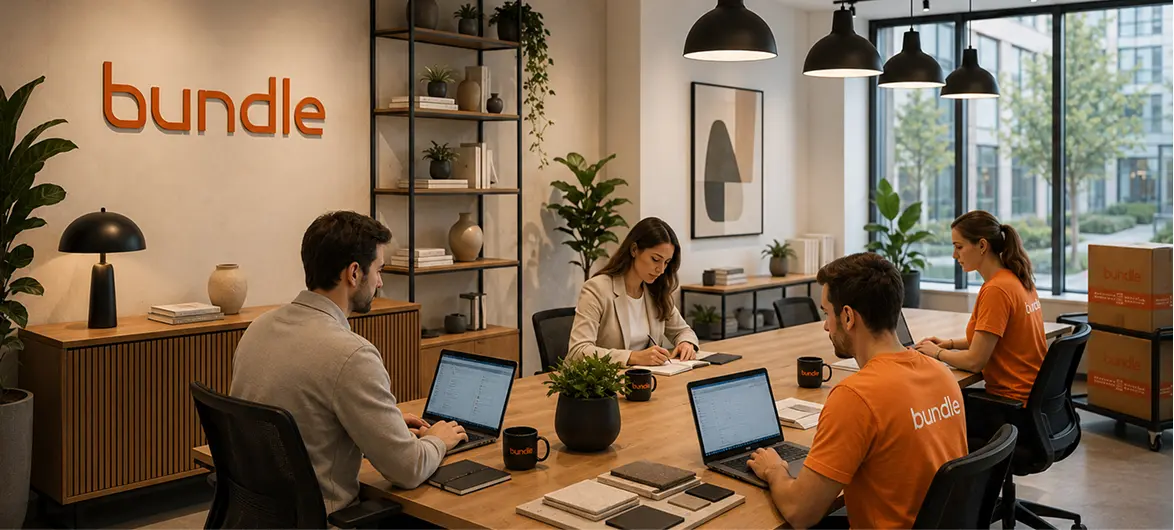 Bundle team coordinating a real estate project from their offices